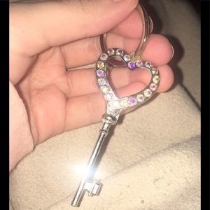 Heart shaped multi colored key chain
